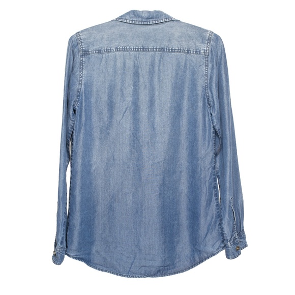 Club Monaco Denim Button Down Long Sleeve Top - Picture 4 of 5